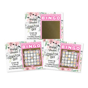 Bridal Shower Jeu de Bingo Floral à Gratter – Animation de Fête – Lot de 26