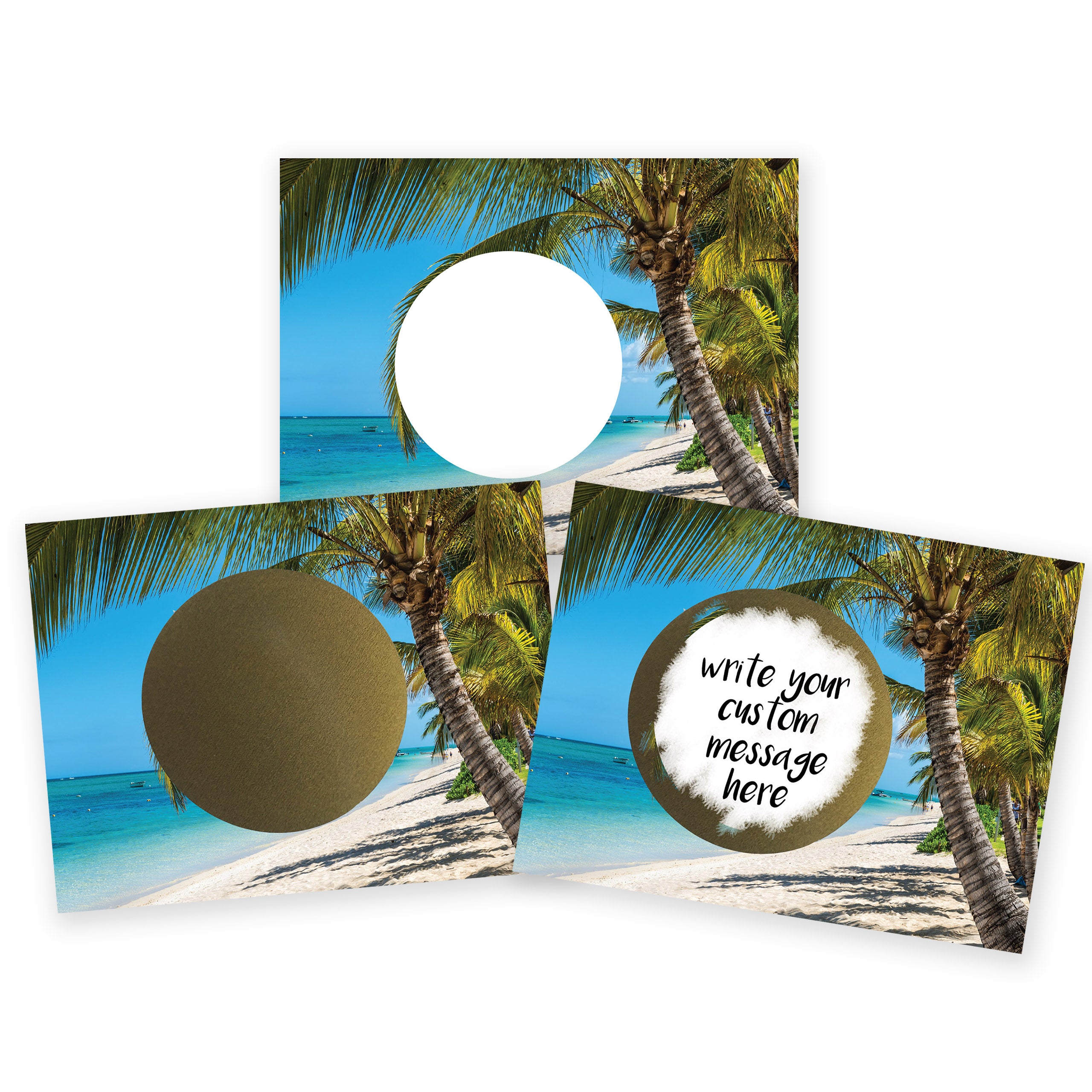 DIY Make Your Own Scratch Off Note Card Tropical Beach 20 Pack - My Scratch Offs