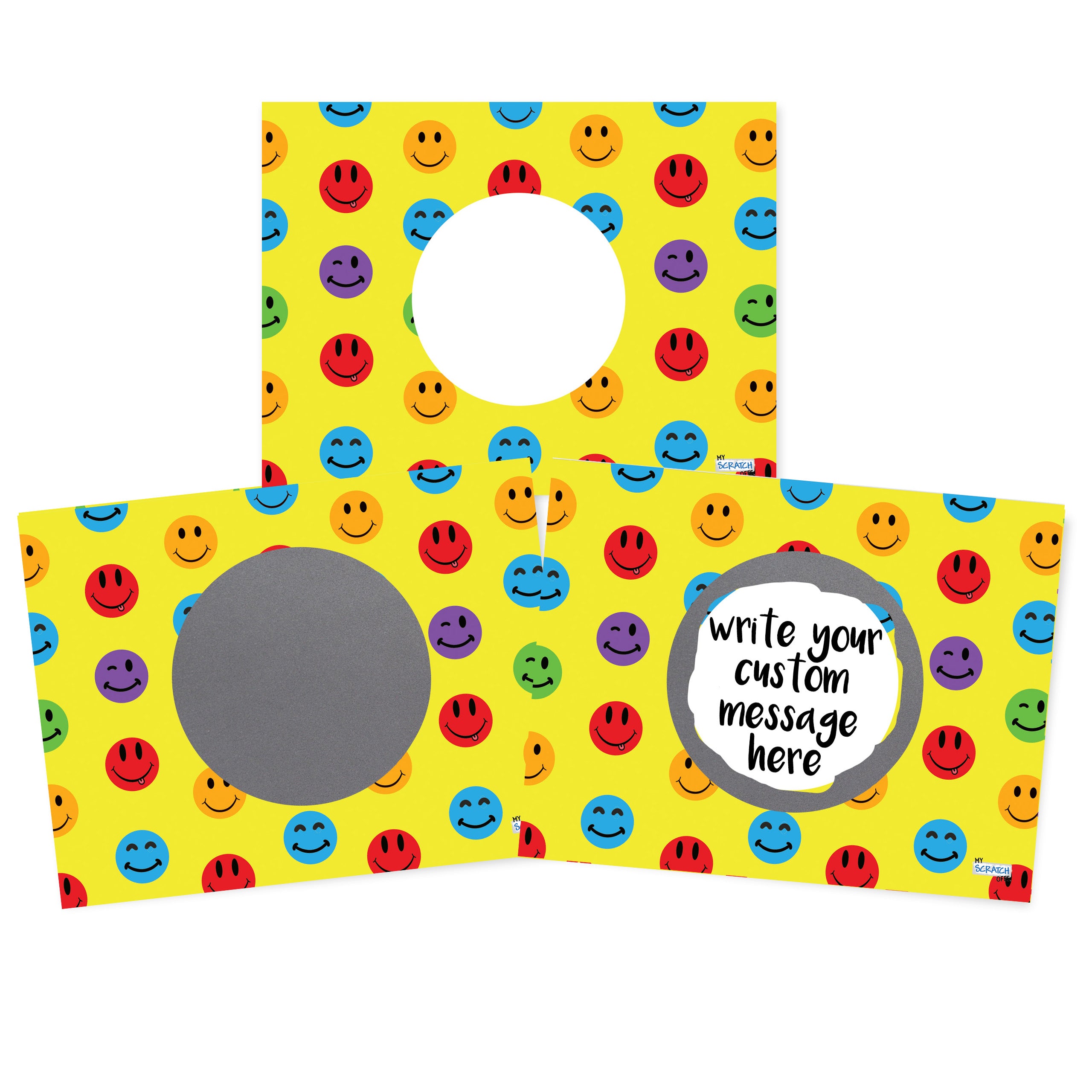 DIY Make Your Own Scratch Off Note Card Smiley Face 20 Pack - My Scratch Offs