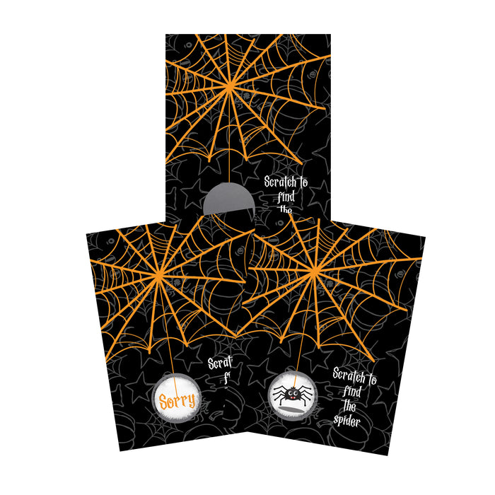 alt
Tarjetas del juego araña telaraña de Halloween para rascar, 26 pk - My Scratch Offs
