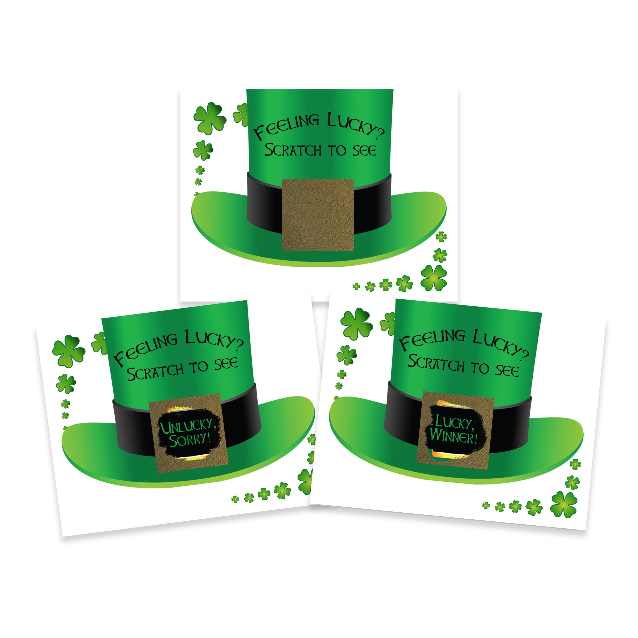 St. Patrick's Day Hat Scratch Off Game Card