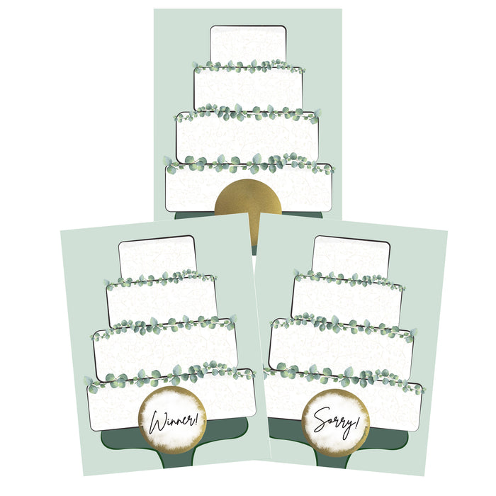 Tarjetas de Juego de Rascar para Pastel de Boda de Despedida de Soltera 26 Paquete con 2 Ganadores