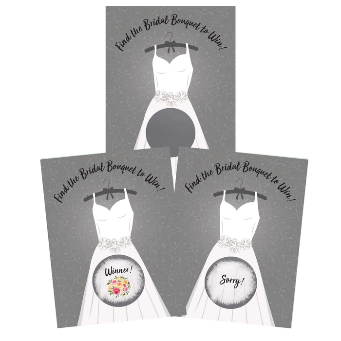 Bridal Shower Jeu à gratter Robe de mariée – Animation de fête – Lot de 26