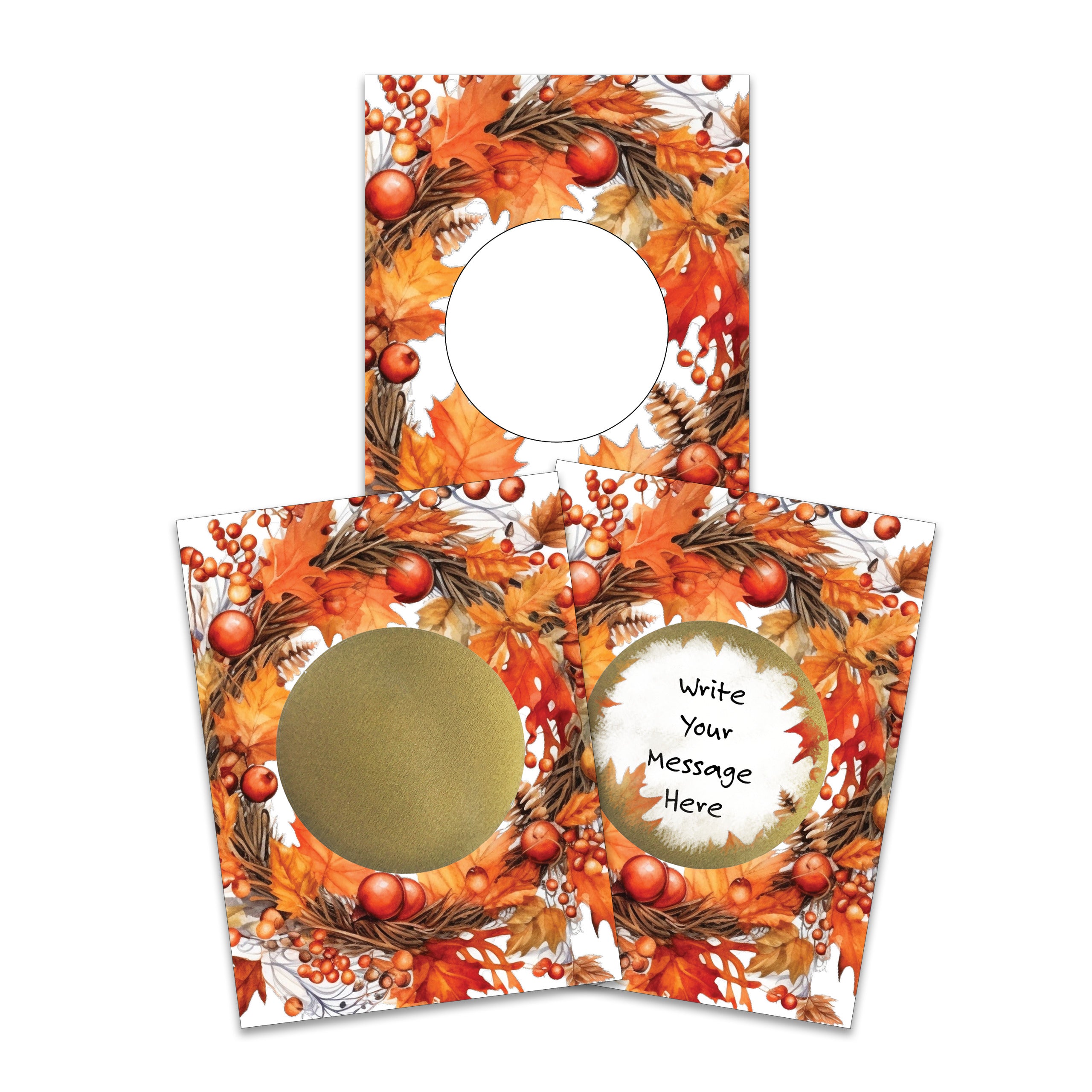 DIY Thanksgiving Fall Wreath Make Your Own Scratch Offs - 50 Cards and 50 Scratch Off Stickers - My Scratch Offs