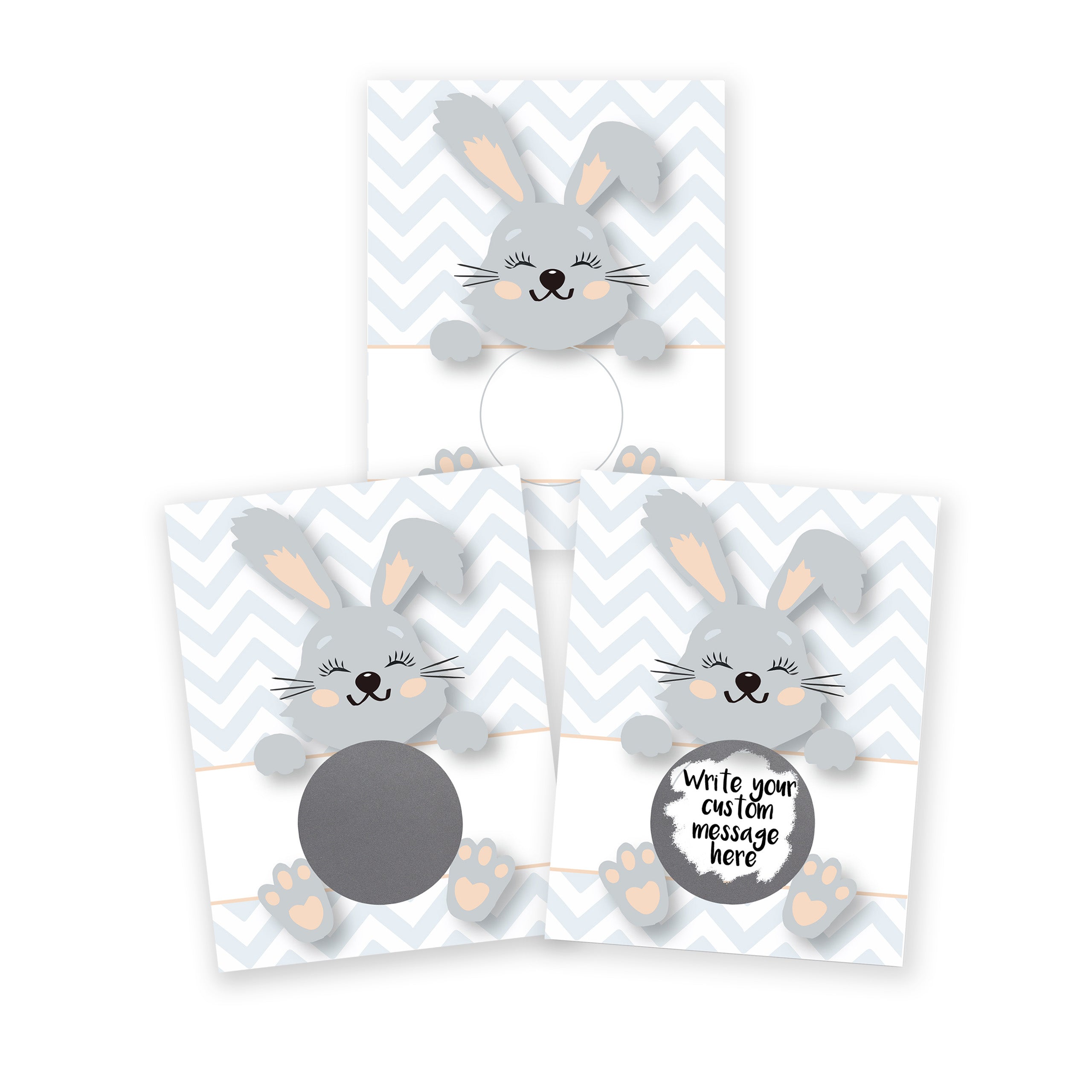 DIY Make Your Own Scratch Off Note Card Happy Easter Bunny 20 Pack - My Scratch Offs