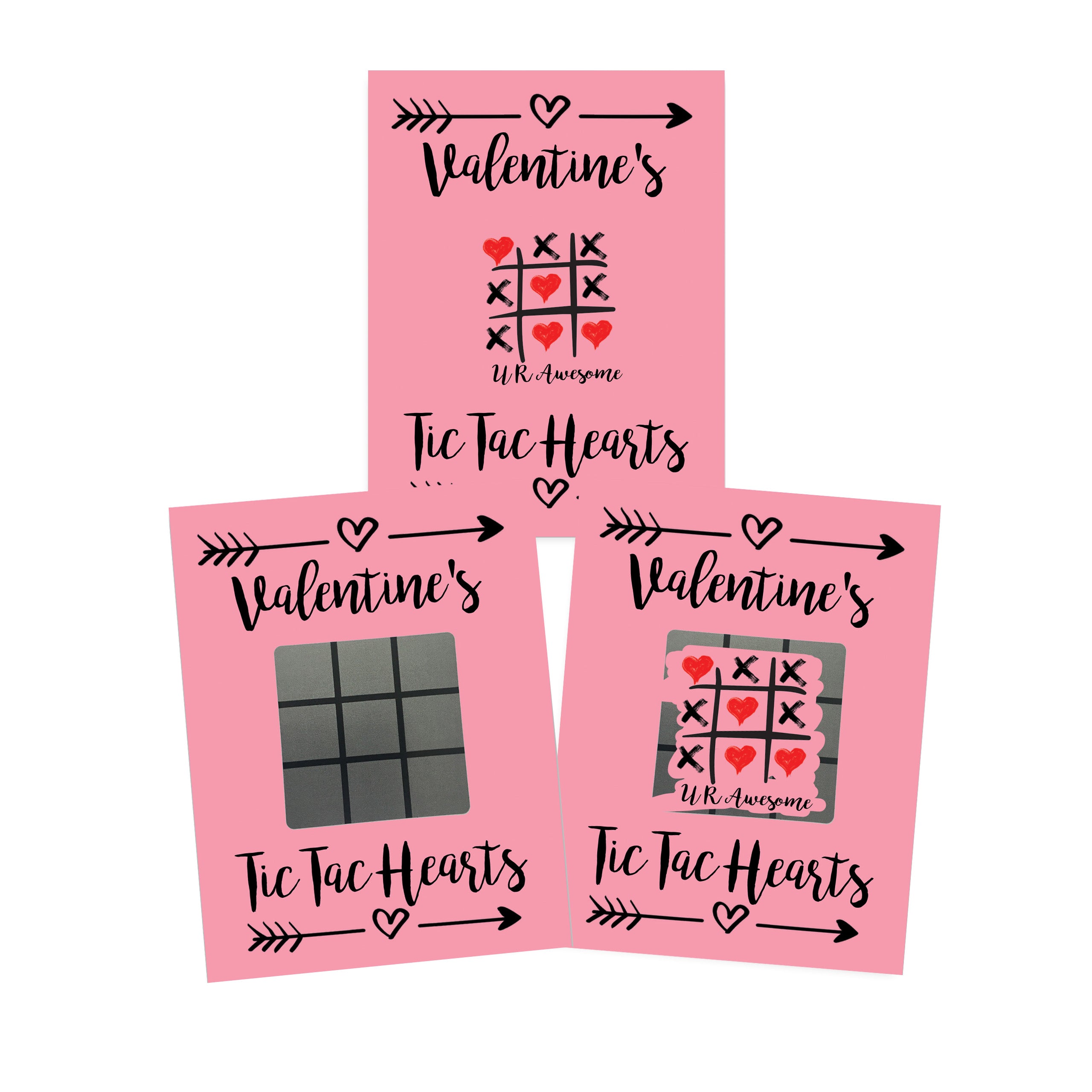 Valentine's Day Kit of 25 Cards - Tic-Tac-Toe 3x4 - My Scratch Offs