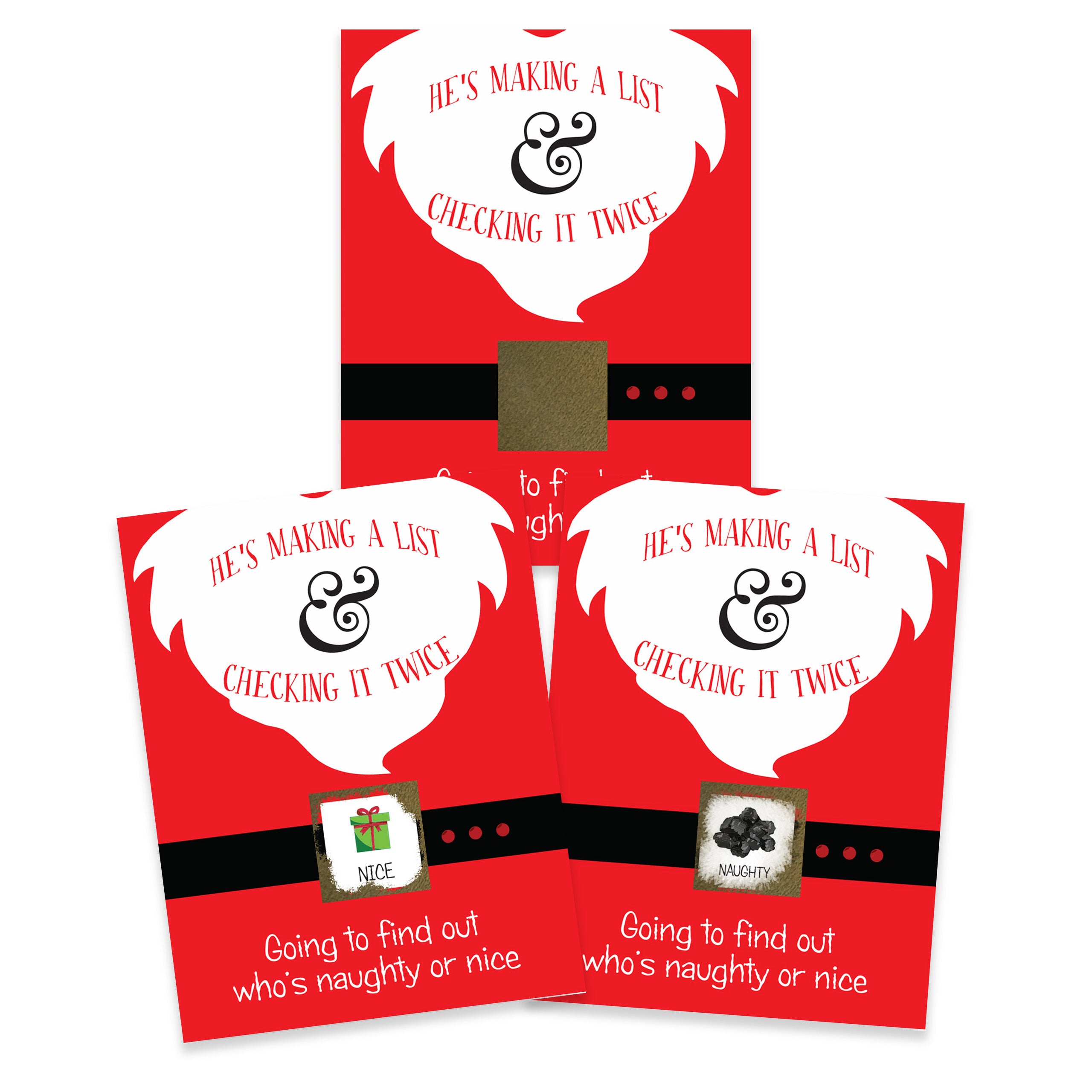Santa Naughty or Nice Scratch Off Game Cards 26 Pack - 2 "Nice" Winning and 24 "Naughty" Non-Winning Cards
