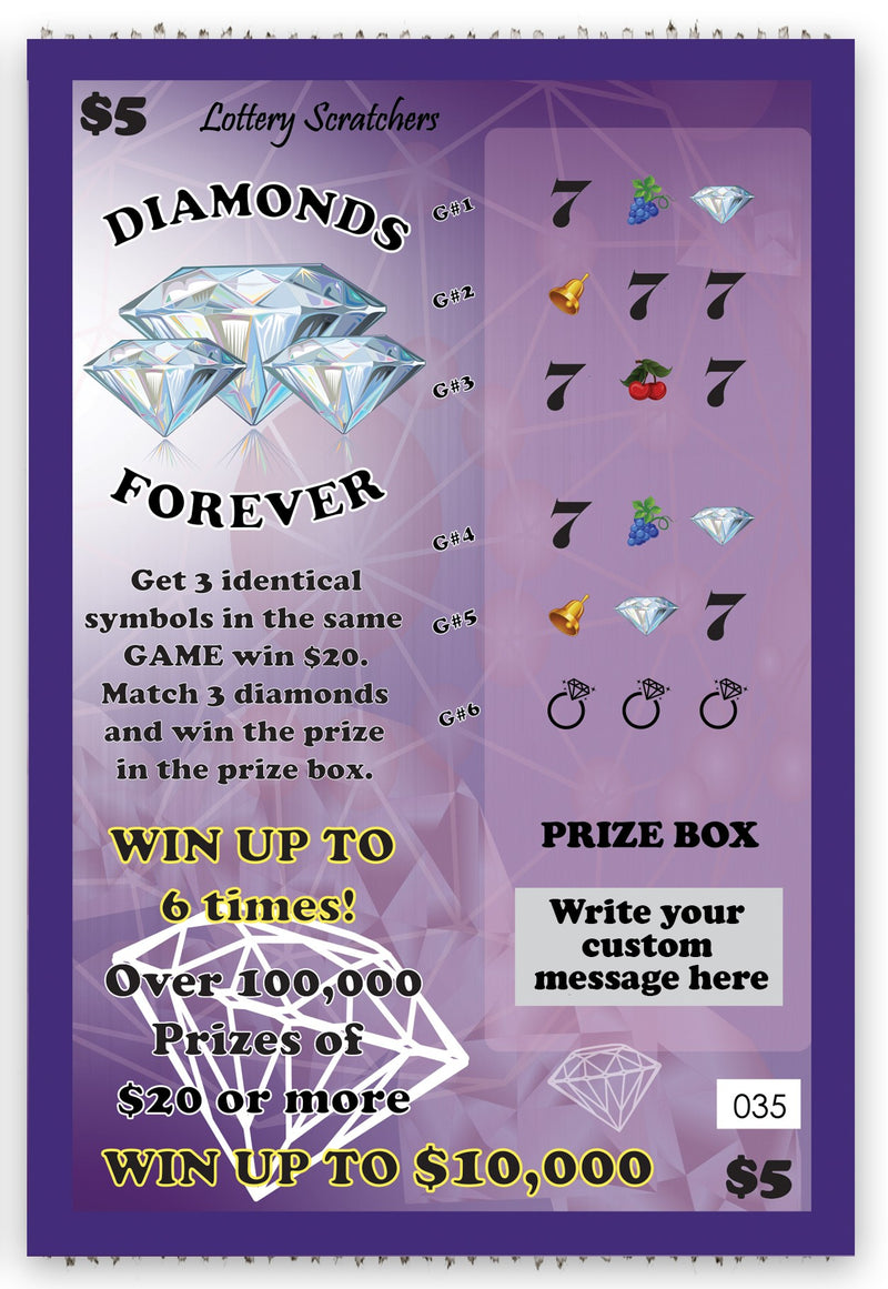 1  Réplica de boleto de lotería con cuadro de texto personalizado