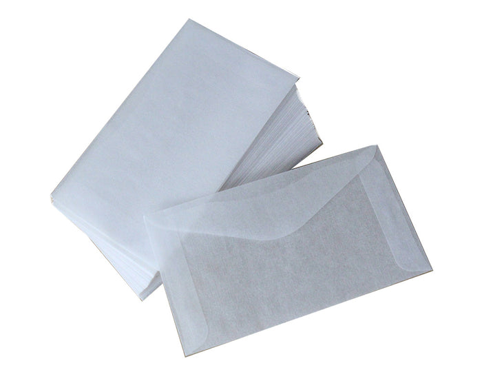 Enveloppes miniatures en verre à gratter de loterie pour souvenirs de mariage translucides 3 1/4" x 4 7/8"