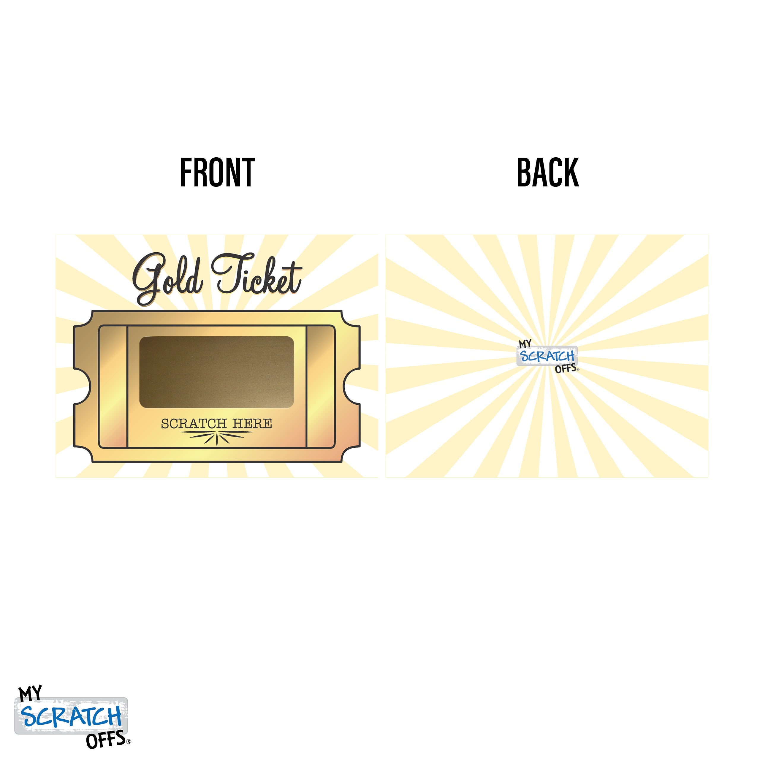 Gold Ticket Rectangle Scratch Off Card DIY Make Your Own 20 Pk | My ...