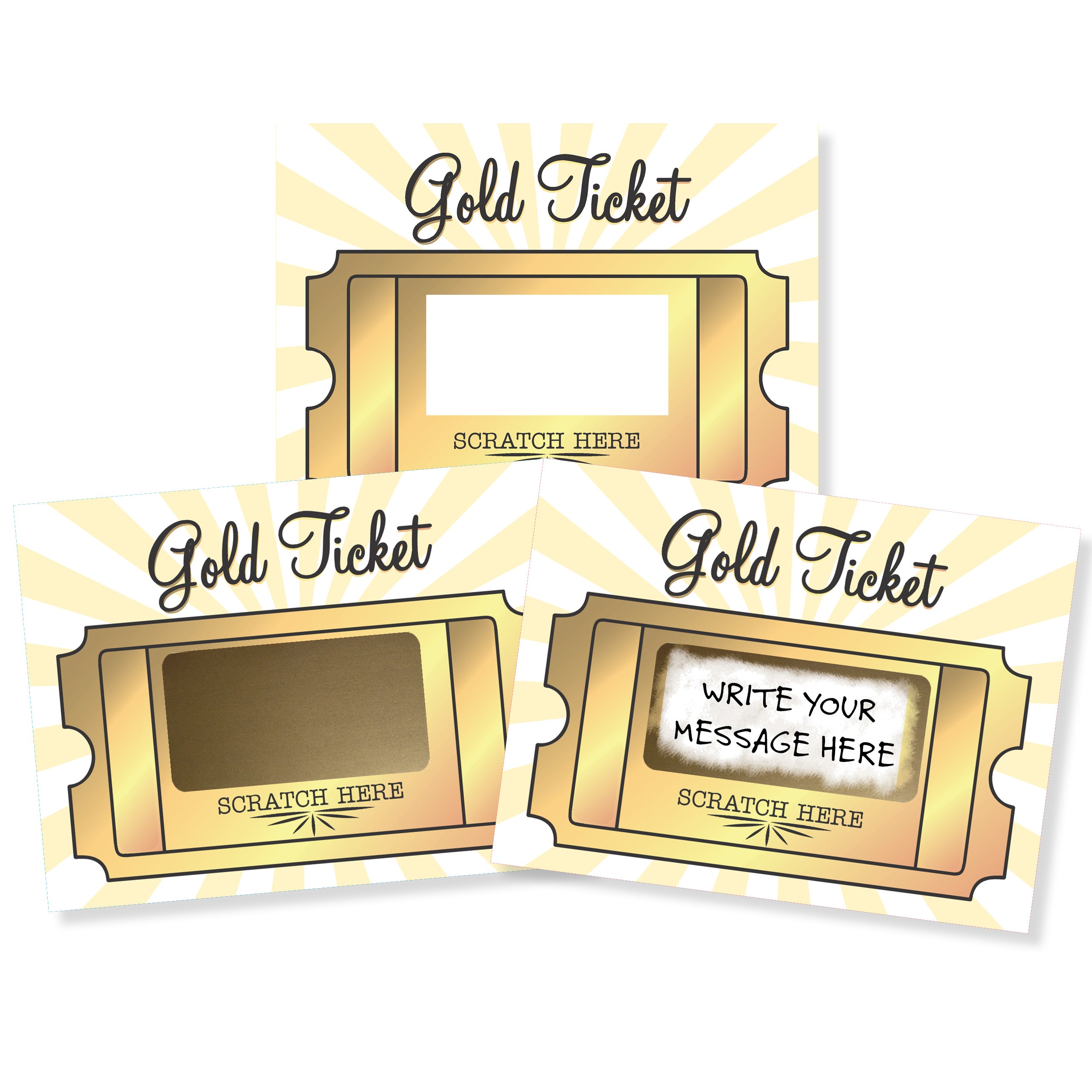 DIY Make Your Own Scratch Off Note Card Gold Ticket 20 Pack - My Scratch Offs