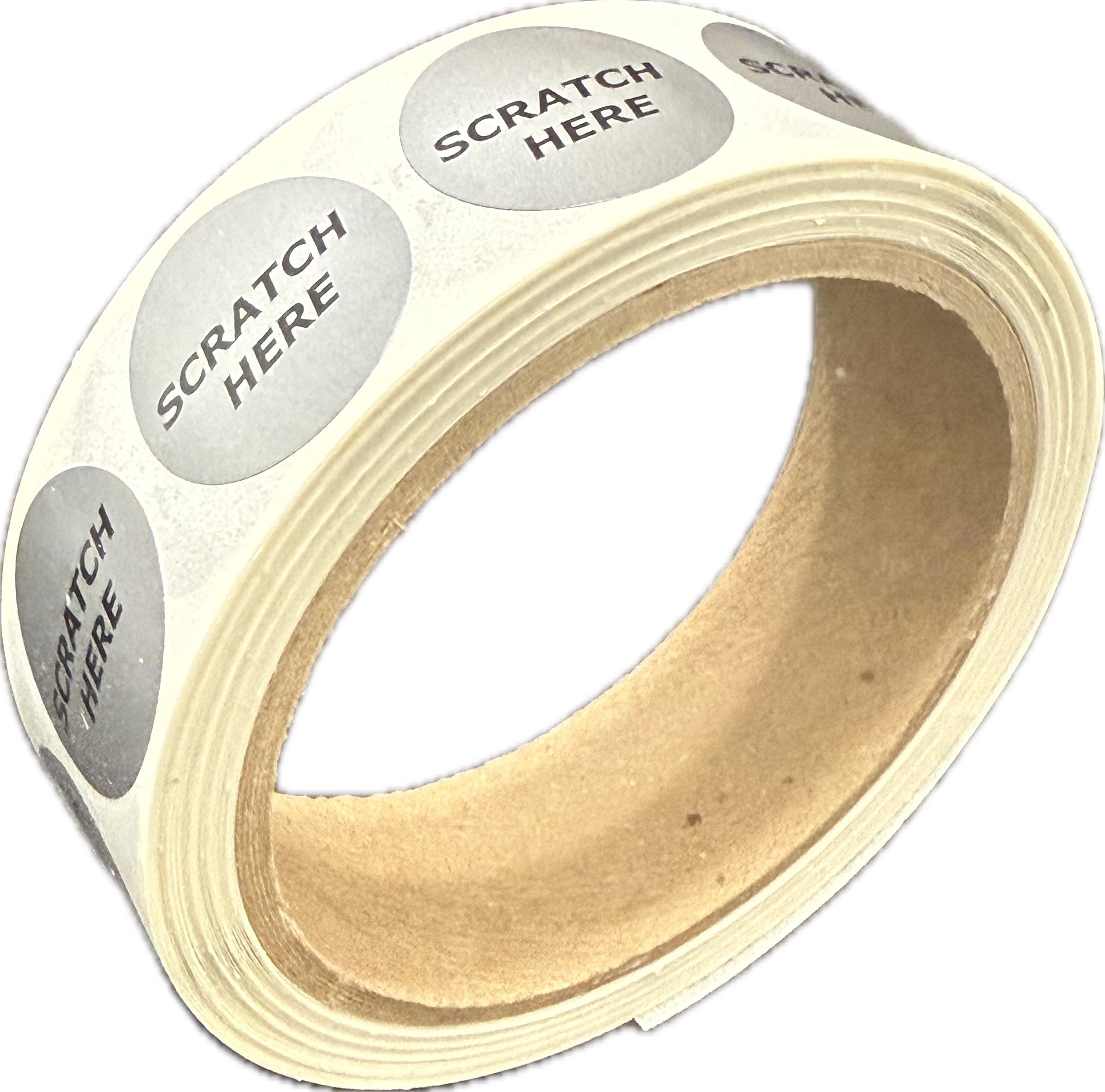 Silver 1" Round Scratch Here Scratch Off Sticker Labels – My Scratch Offs