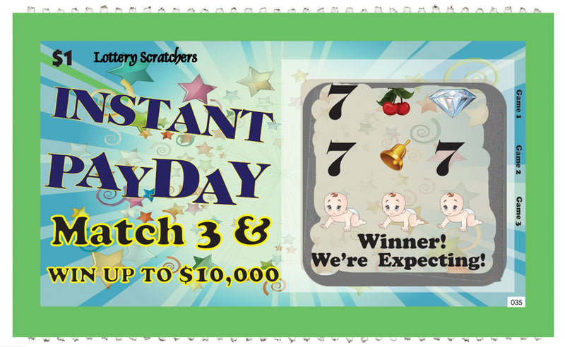 5 faux billets de loterie pour annonce de grossesse