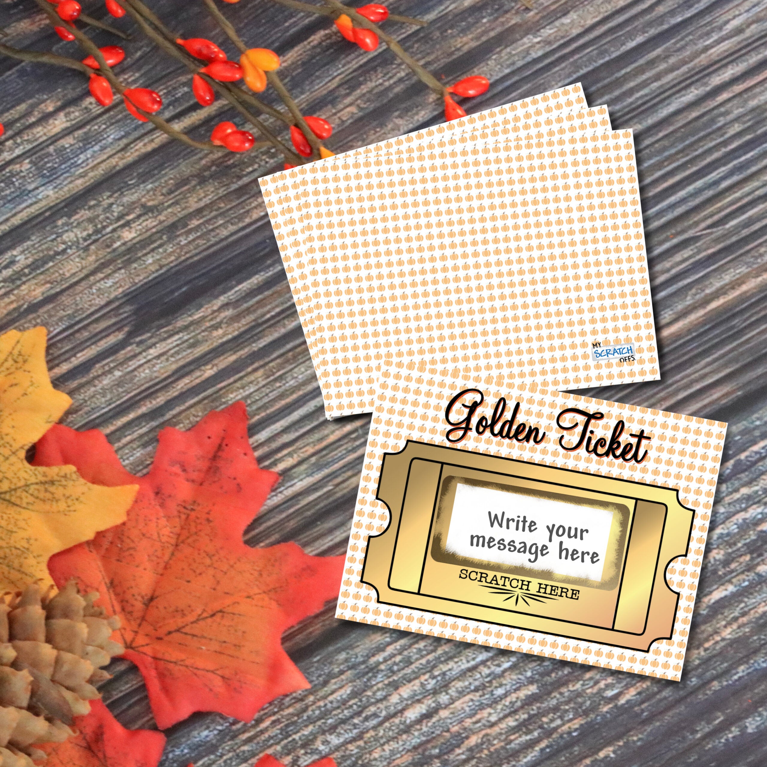 Halloween Gold Ticket Scratch Off Cards DIY Make Your Own 20 pk | My ...