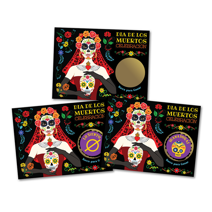 Dia De Los Muertos Scratch Off Game – Spooky Party Activity – 26 Pack