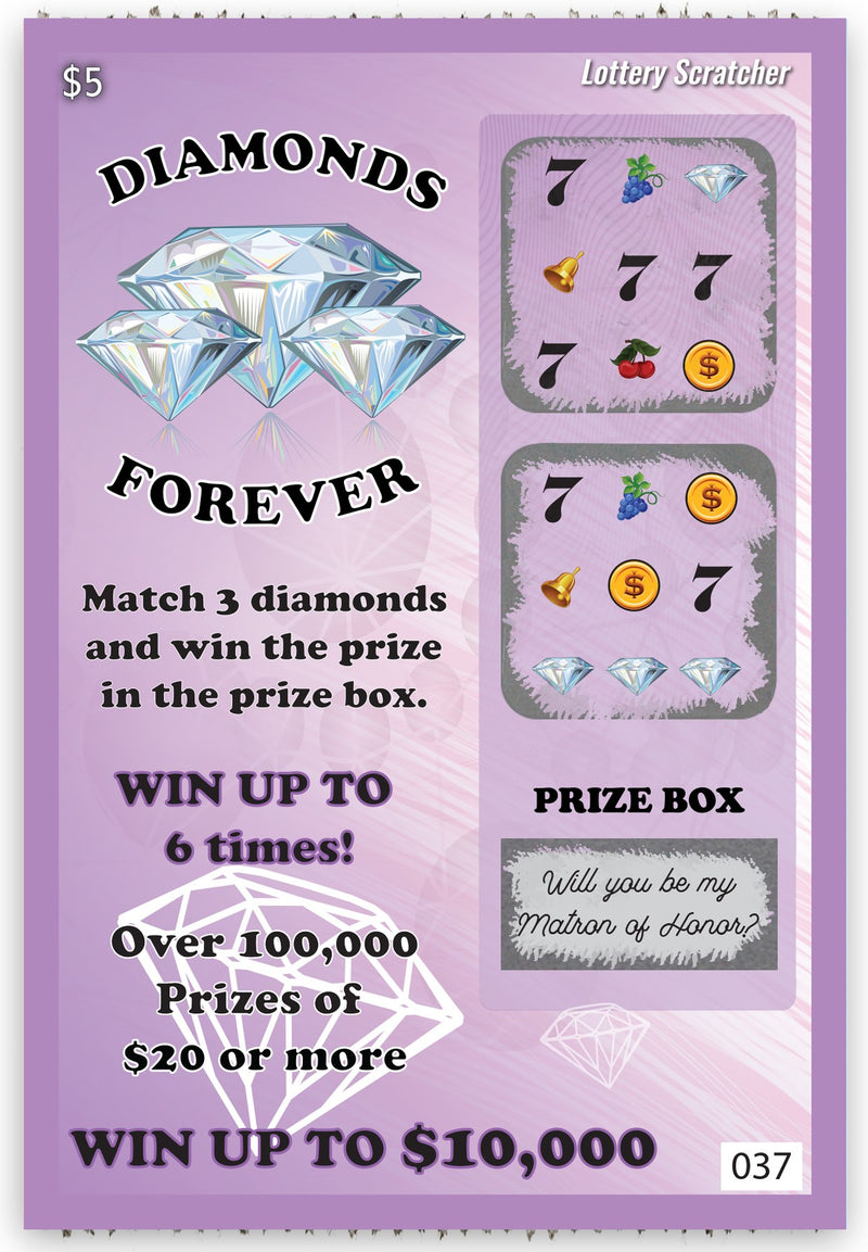 1 Réplica de boleto de lotería falso para madrina de honor