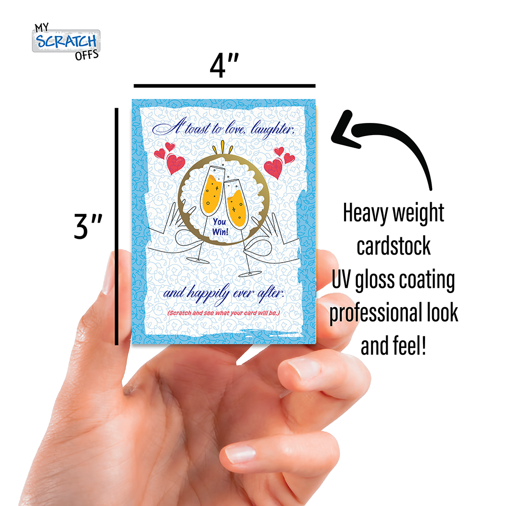 Bridal Shower Scratch Off Game Cards Champagne Wedding Toast Blue 26 Pk ...