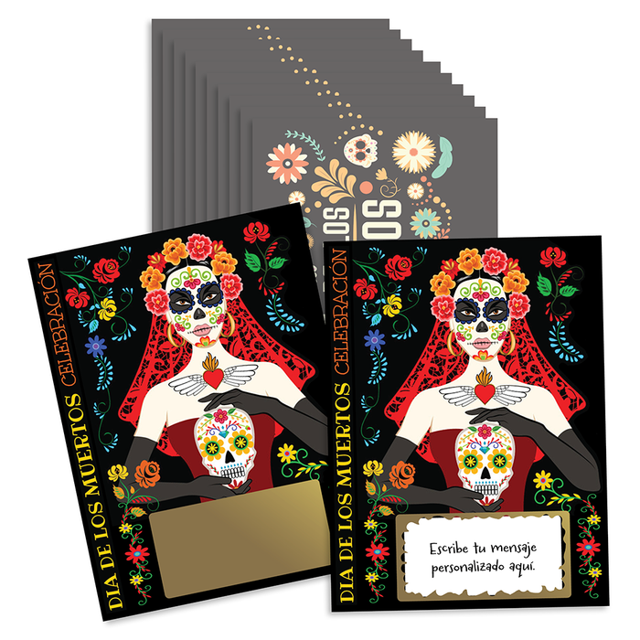 Dia De Los Muertos DIY Scratch Off Cards – Spooky Scavenger Hunt & Gift Idea – 20 Pack