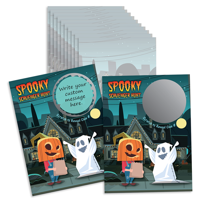 Trick-or-Treat DIY Scratch Off Cards – Spooky Scavenger Hunt & Gift Idea – 20 Pack