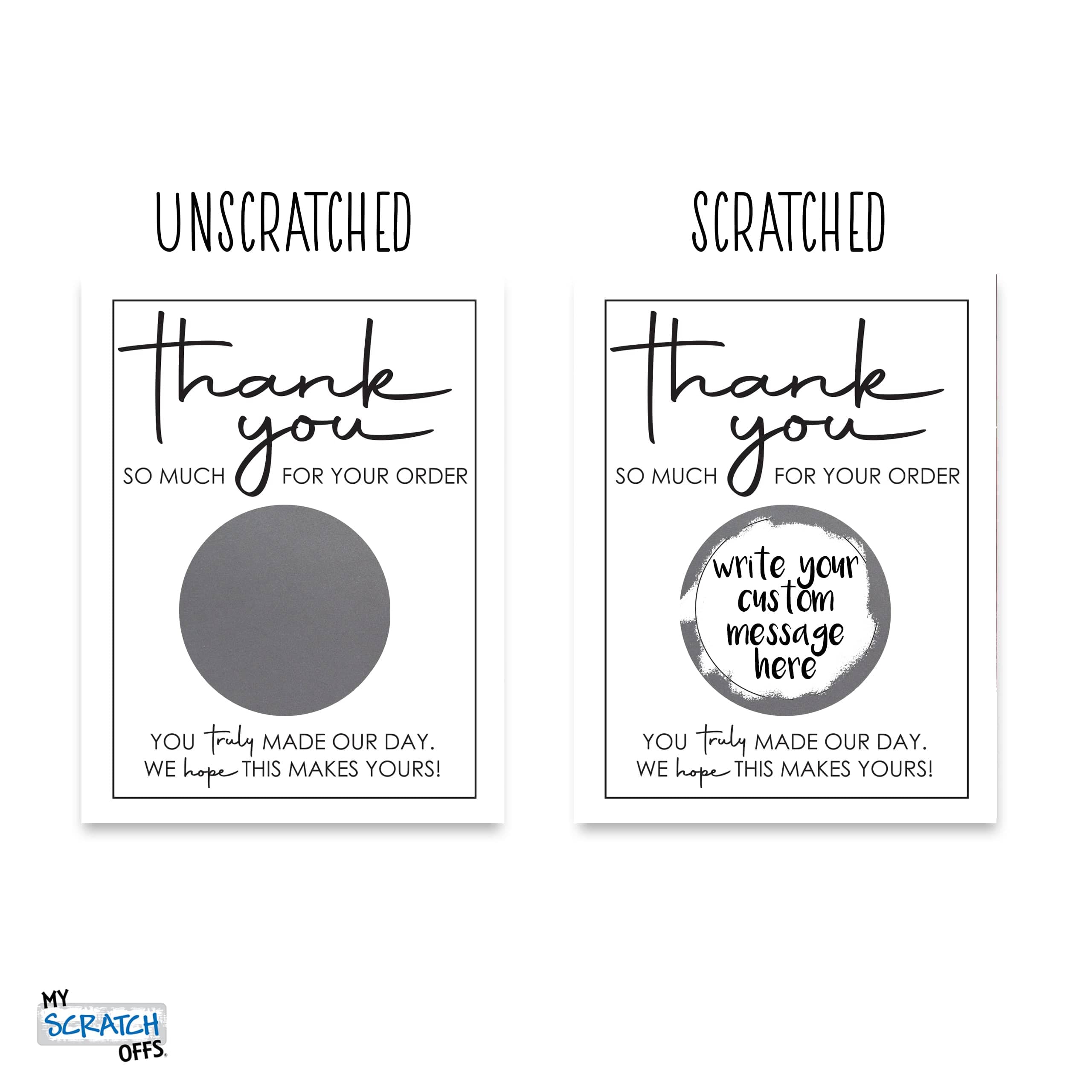 Business Thank You Scratch Off Card Black & White DIY Make Your Own 20 ...