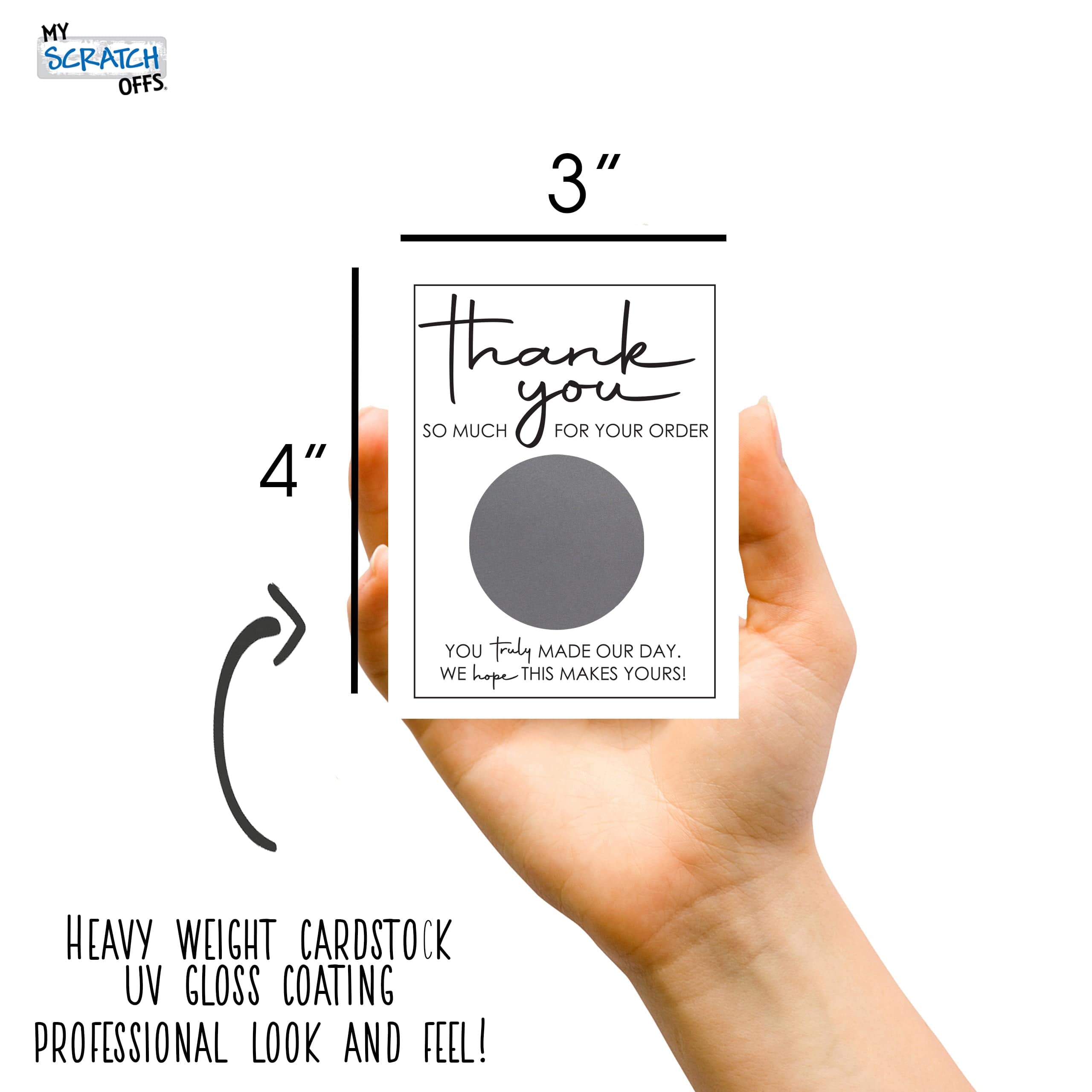Business Thank You Scratch Off Card Black & White DIY Make Your Own 20 ...