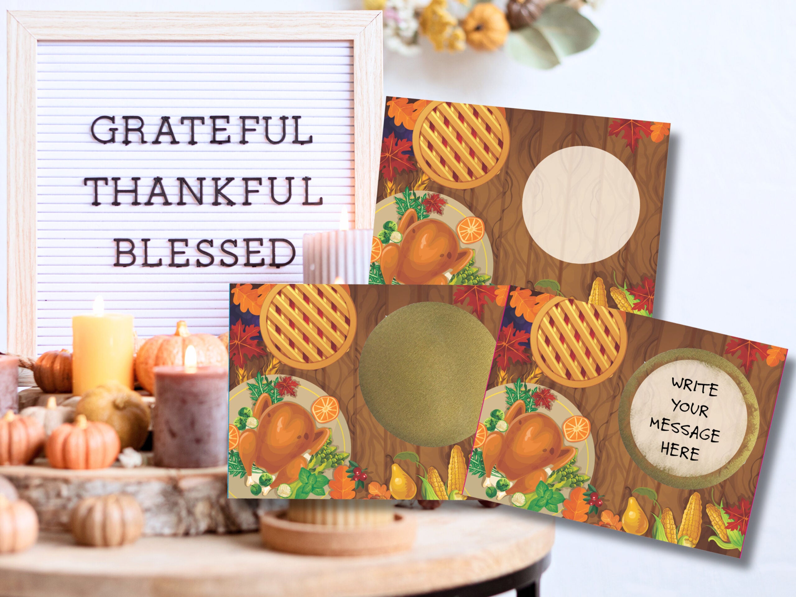 Thanksgiving Harvest Scratch Offs Cards DIY Make Your Own 20 pk | My ...