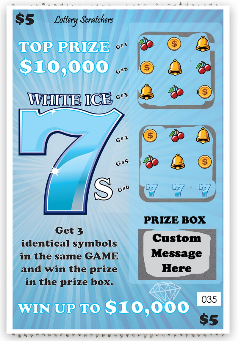 1 Réplique de ticket de loterie avec zone de texte personnalisée